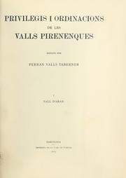 Cover of: Privilegis i ordinacions de les valls pirenenques.