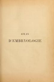 Cover of: Atlas d'embryologie