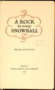 Cover of: A rock in every snowball