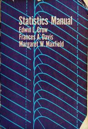 Cover of: Statistics manual by Edwin L. Crow