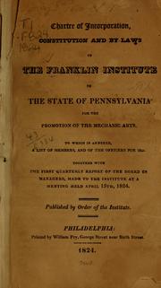 Charter of incorporation by Franklin institute, Philadelphia. [from old catalog]