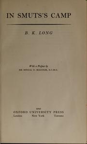 Cover of: In Smuts's camp by B. K. Long