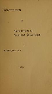 Cover of: Constitution of Association of American draftsmen | Association of American draftsmen. [from old catalog]