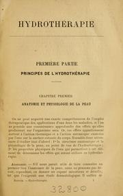 Cover of: La pratique de l'hydrothérapie