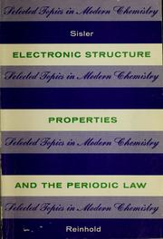 Cover of: Electronic structure, properties, and the periodic law.