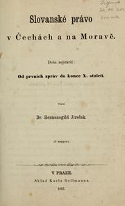 Cover of: Slovanské právo v Cechách a na Moravĕ by Hermenegild Jireček