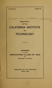 Cover of: Address to the Graduating Class of 1922