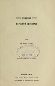 Cover of: Vzhodno cerkveno vprašanje