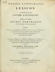 Cover of: Totius Latinitatis lexicon