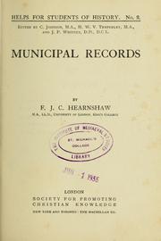 Cover of: Municipal records