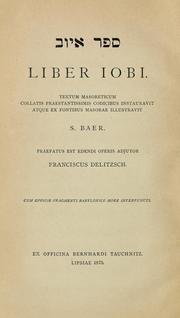 Cover of: Liber Iobi