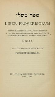 Cover of: Liber Proverbiorum by S. Baer, S. Baer