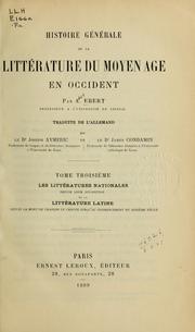 Cover of: Histoire générale de la littérature du moyen age en occident