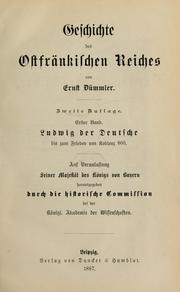 Cover of: Geschichte des ostfränkischen reiches by Ernst Dümmler