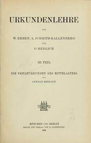 Cover of: Die Privaturkunden des Mittelalters