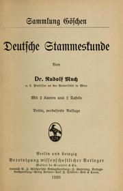 Cover of: Deutsche stammeskunde by Rudolf Much