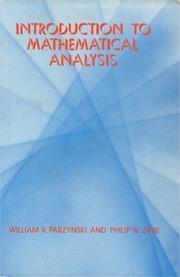 Cover of: Introduction to mathematical analysis by William R. Parzynski
