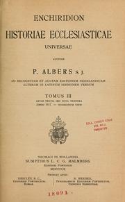 Cover of: Enchiridion historiae ecclesiasticae universae by Petrus Albers