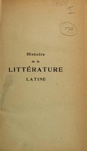 Cover of: Histoire de la littérature latine