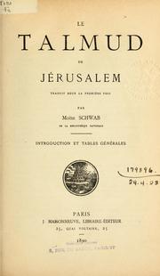 Cover of: Le Talmud de Jérusalem