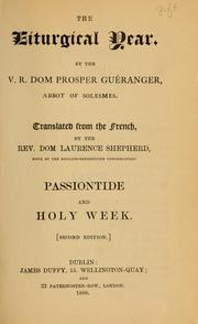 Cover of: Liturgical year by Prosper Guéranger, Prosper Guéranger