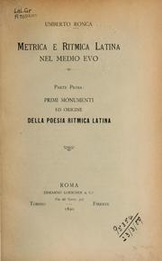 Cover of: Metrica e ritmica latina nel medio evo