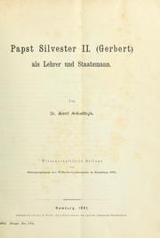 Cover of: Papst Silvester II. (Gerbert) als Lehrer und Staatsmann