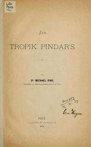 Cover of: Zur Tropik Pindar's