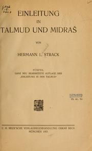 Cover of: Einleitung in Talmud und Midras̆