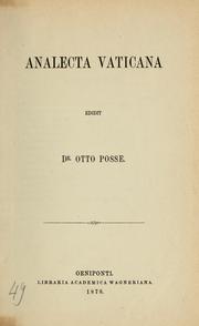 Cover of: Analecta Vaticana