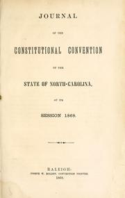 Journal of the Constitutional Convention of the state of North-Carolina by North Carolina. Constitutional Convention