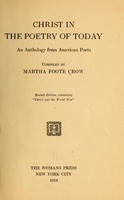 Cover of: Christ in the poetry of today: an anthology from American poets