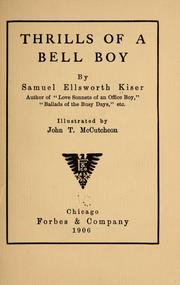 Cover of: Thrills of a bell boy