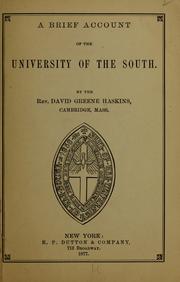 Cover of: A brief account of the University of the South by David Greene Haskins