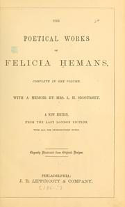Cover of: The poetical works of Felicia Hemans by Felicia Dorothea Browne Hemans