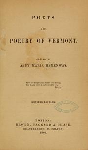 Cover of: Poets and poetry of Vermont.