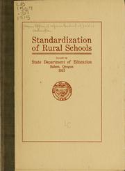 Cover of: Standardization of rural schools