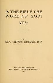 Cover of: Is the Bible the word of God?: Yes!