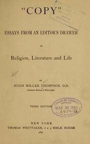 Cover of: "Copy" ; essays from an editor's drawer on religion by Hugh Miller Thompson