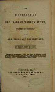 Cover of: The biography of Eld. Barton Warren Stone by Barton W. Stone