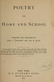 Cover of: Poetry for home and school by Anna C. Brackett