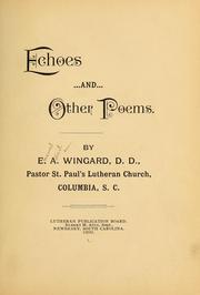Cover of: Echoes and other poems.