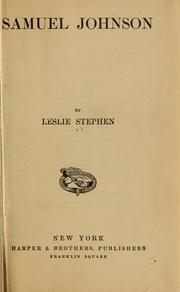 Cover of: Samuel Johnson by Sir Leslie Stephen