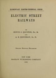 Cover of: Electric street railways