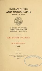 Cover of: Cuba before Columbus by Harrington, M. R.