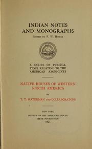 Cover of: Native houses of western North America