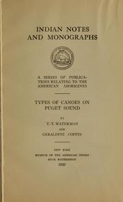 Cover of: Types of canoes on Puget Sound by Thomas Talbot Waterman