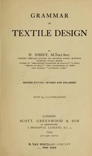 Cover of: Grammar of textile design