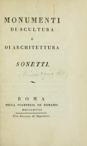 Cover of: Monumenti di scultura e di architettura: sonetti