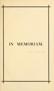 Cover of: In memoriam